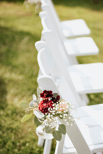 Burgundy Blush Wedding Chair Decoration