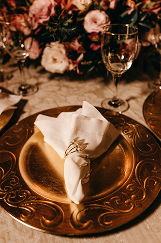 Burgundy Blush Wedding Table Setting